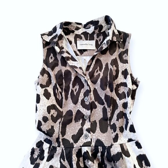 Samantha Sung Claire Sleeveless Animal Print Dress, Size 2 - Picture 10 of 16